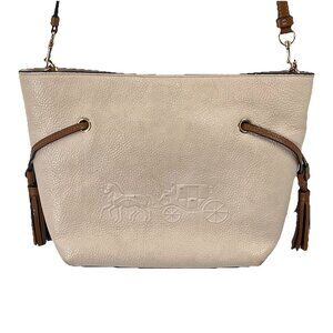 Coach White Pebbled Horse and Carriage Leather Crossbody H2279-CA184